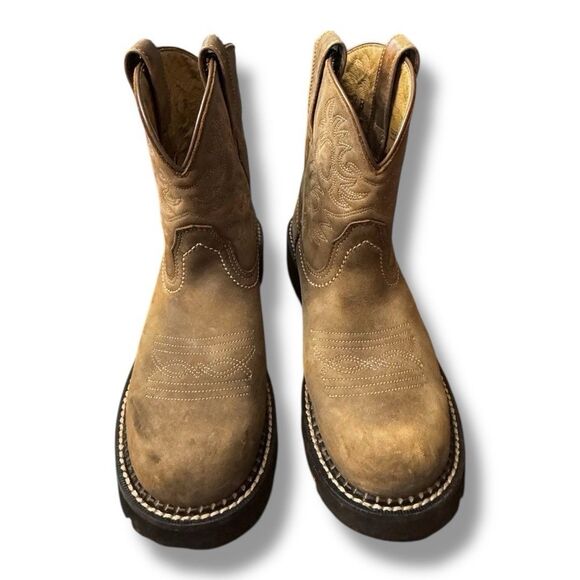 Ariat FATBABY Leather Cowgirl Boots Western Brown Outdoor Farm Women’s Size 7B - Picture 3 of 15
